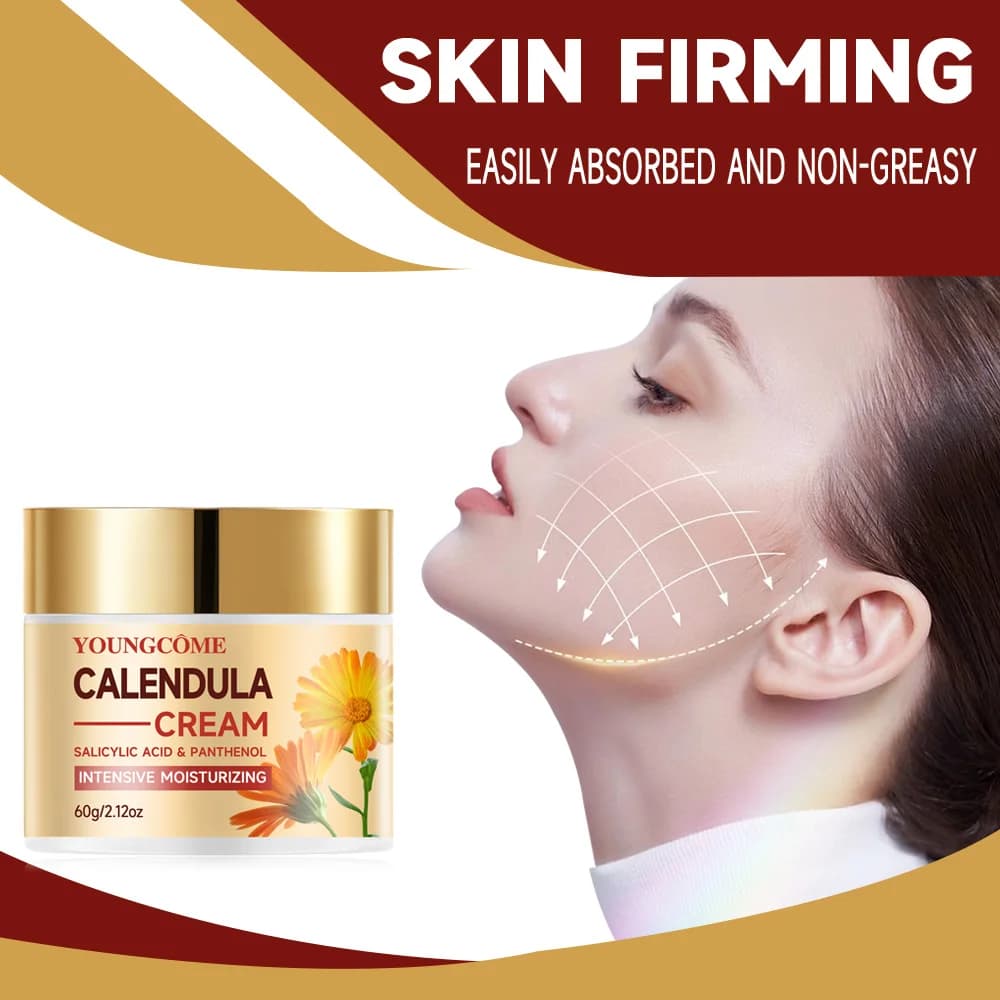 YOUNGCOME Calendula crème hydratante pour le visage et le cou Anti-âge rétrécissement des pores