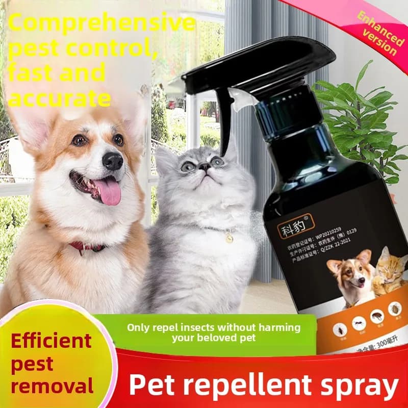 Médicament anti-puces pour chiens et chats, élimination des puces, spray répulsif externe contre les insectes pour animaux de compagnie, spray répulsif contre les insectes pour éliminer les poux et le