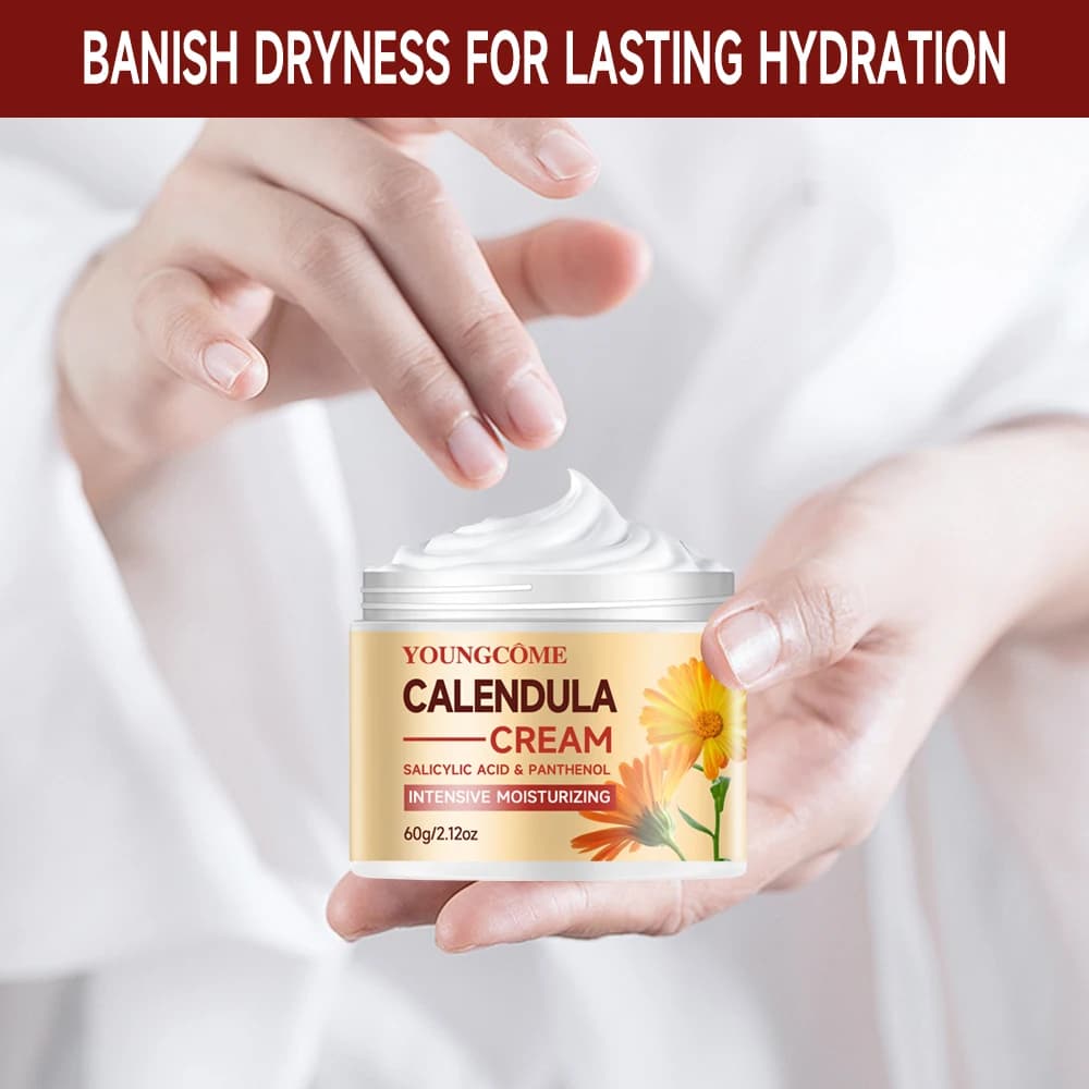 YOUNGCOME Calendula crème hydratante pour le visage et le cou Anti-âge rétrécissement des pores