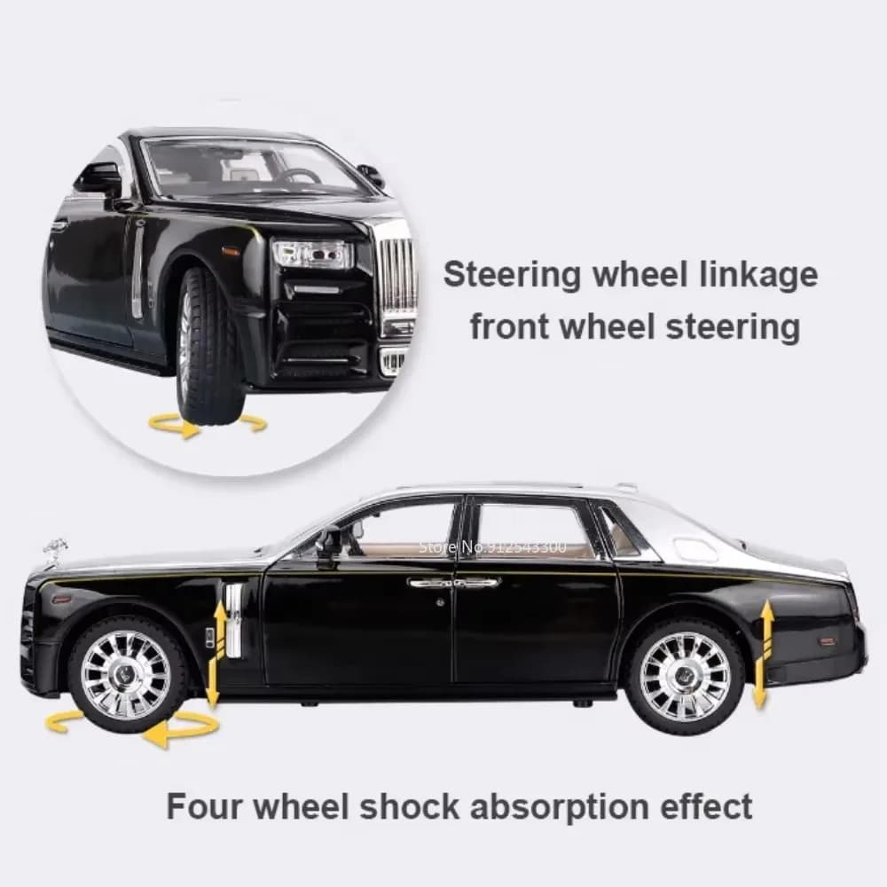 1:24 Rolls-Royce Phantom Mansory Spectre modèle de voiture jouet corps en alliage pneu en caoutchouc Absorption des chocs modèles de véhicules jouets cadeau d'anniversaire