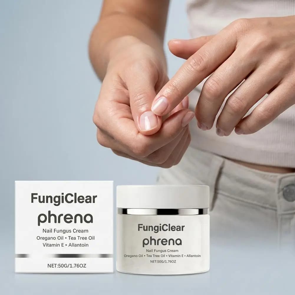 Crème antifongique pour ongles FungiClear avec huile d'origan et d'arbre à thé – Lisse et nourrit les peaux sèches et gercées, réparation naturelle pour des ongles sains 50g