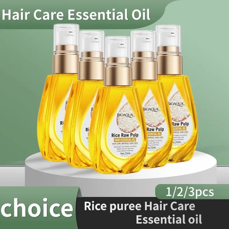 Purée de riz, huile essentielle de soin capillaire, riz lisse et soyeux, pulpe brute, huile d'essence capillaire, améliore la chute des cheveux, parfum longue durée pour voiture