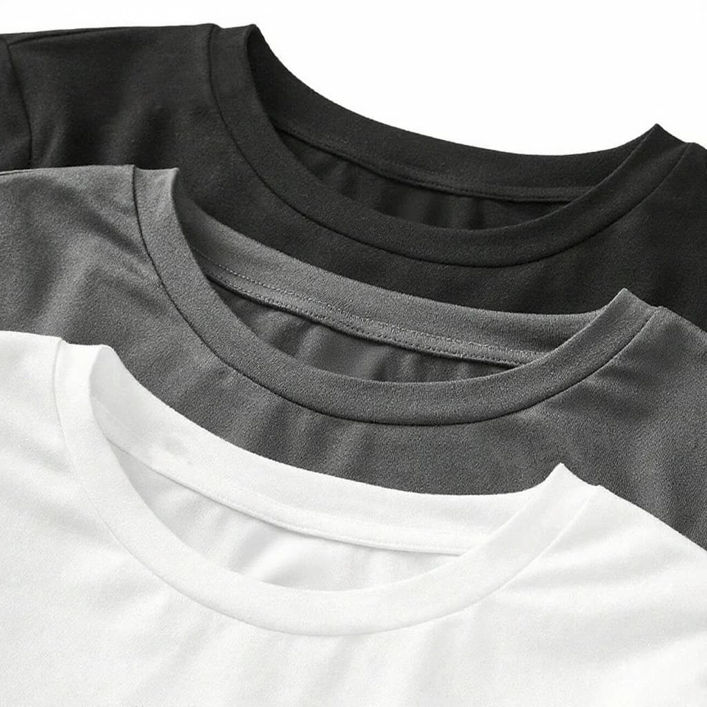 T-shirt femme manches longues couleur unie - Tissu tricoté polyester, col rond, coupe régulière, style automne-hiver