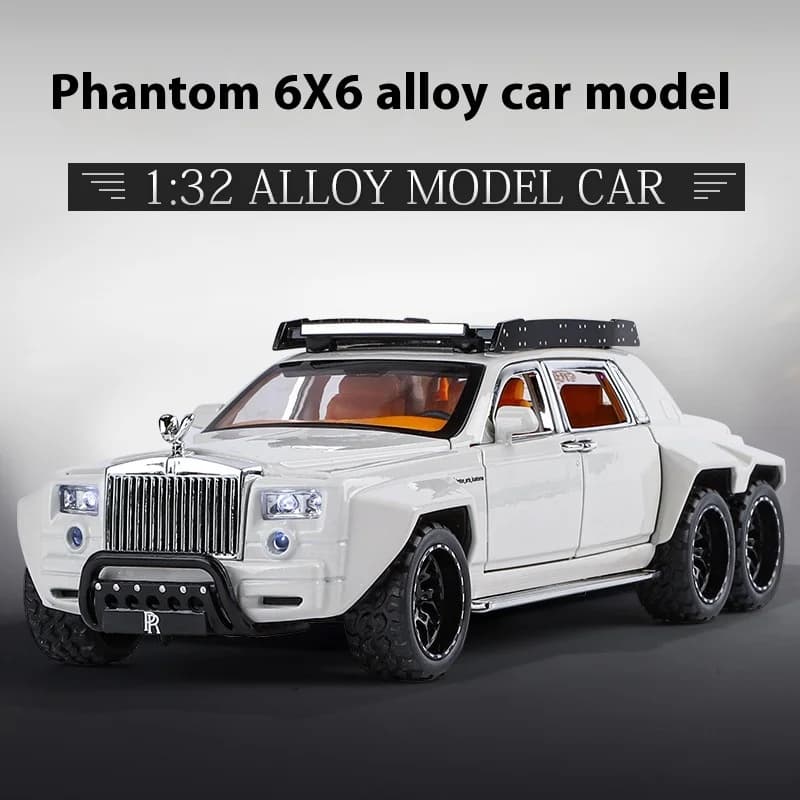 1:32 Rolls Royce Phantom 6X6 Modifié Alliage Moulés sous Pression En Métal Modèle De Voiture Son et Lumière Enfants Jouet De Voiture Cadeau D'anniversaire Mini GT Garçons