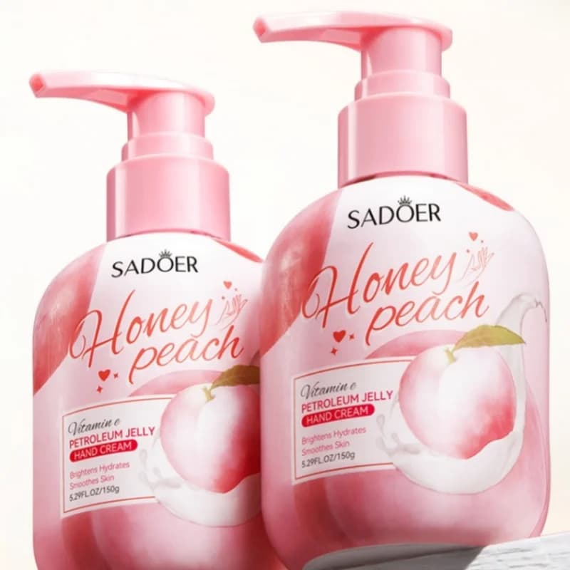 Crème pour les mains à la pêche 150g, riche en glycérine, extrait d'essence de pêche et tocophérol, avec une texture hydratante non grasse, capable de nourrir les peaux sèches, utilisable pour les soi