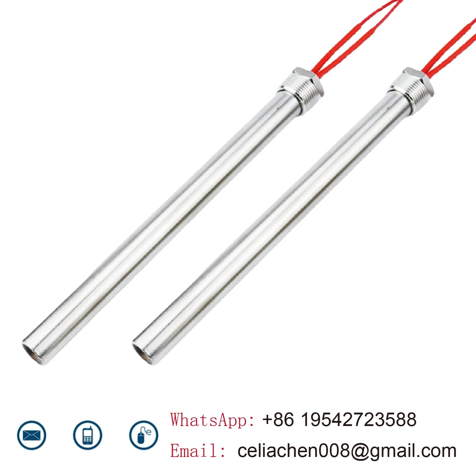 Résistance Chauffante Immersion 220V G1/2 Filetage Tube Chauffant Acier Inox 304 500-3000W pour Radiateur Réservoir d’Eau Chaudière Haute Efficacité Anticorrosion