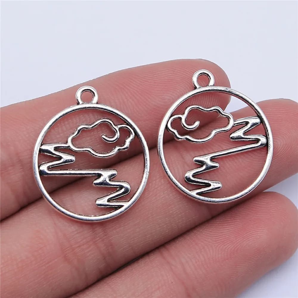 Breloques Tibétaines en Forme de Nuage pour Bijoux, Antique, en Argent, pour Document, DIY, Fait à la Main, 20 Pièces
