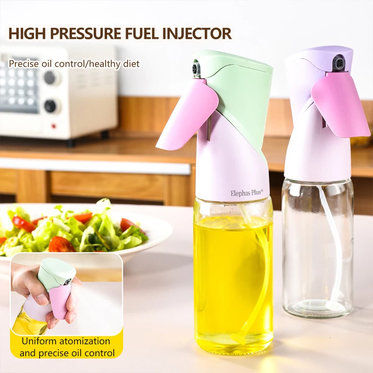 Pulvérisateur d'huile d'olive, flacon pulvérisateur en verre pour la cuisine, flacon pulvérisateur pour barbecue - Distributeur d'huile alimentaire domestique importé avec brume fine
