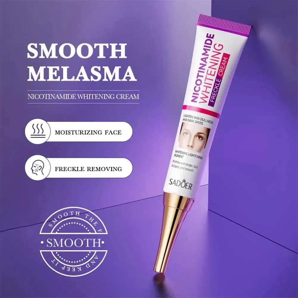 Crème blanchissante et anti-taches de rousseur pour le visage, Nicotinamide, éclaircissante et hydratante, estompe les taches foncées