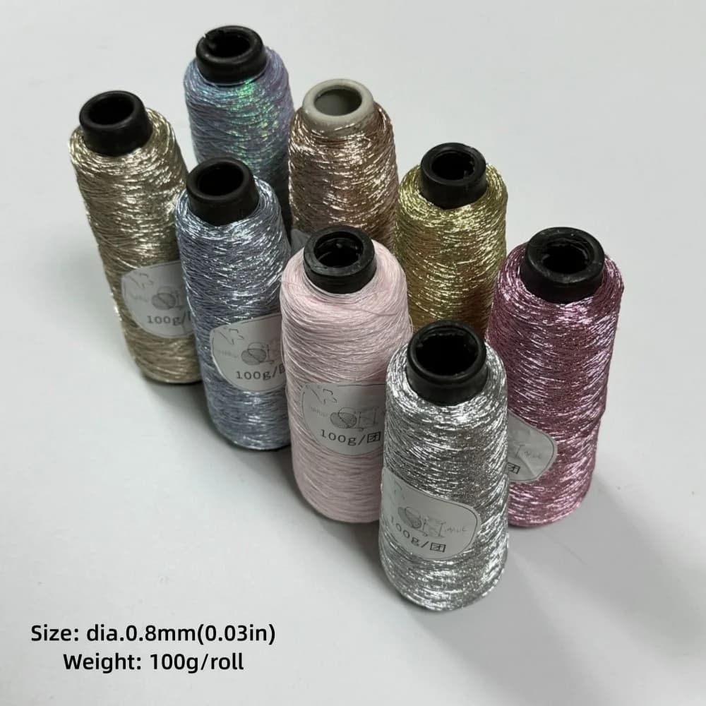 Fil Métallique Multicolore Or et Argent 100g/Rouleau, Diamètre 0,8mm, Accessoires de Crochet, Fournitures de Tissage à la Main