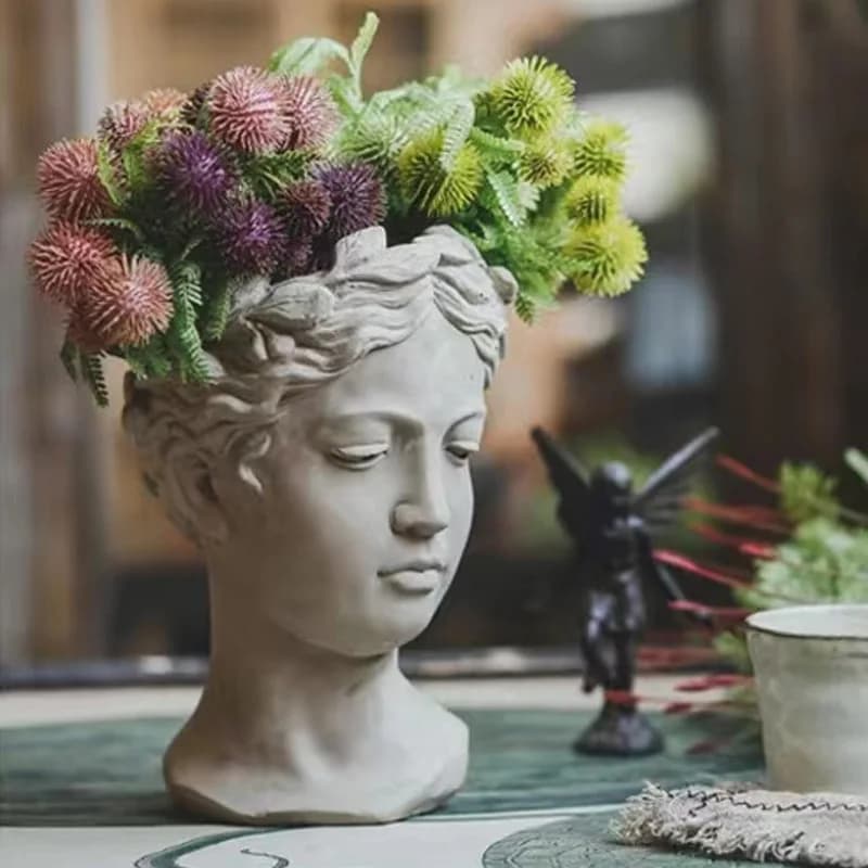 Moule en silicone pour pot de résine de statue de Vénus, moule en béton de vase de déesse grecque, plante succulente, pot de fleur, créateurs de moules