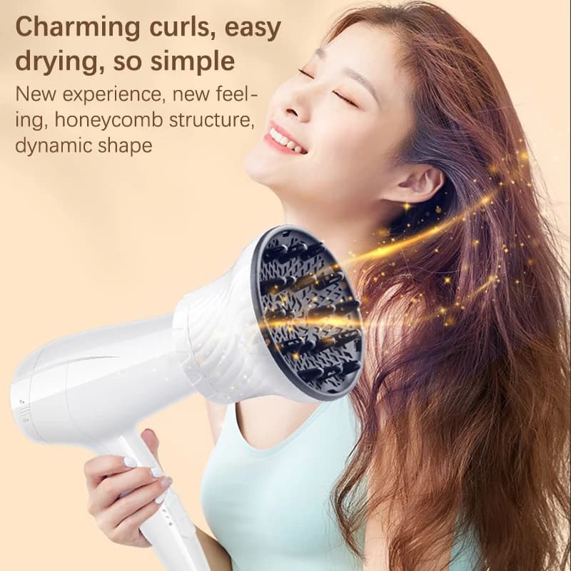 Diffuseur de Cheveux Universel Adaptable pour Sèche-Cheveux, avec Design Rotatif, Bouclé, Grand Vent, partenaires Dispersant le Vent