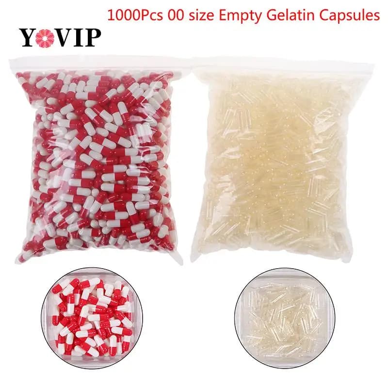 AfricHard-Capsule Brian à déficit vacant, taille 00 #, gel pour le stockage des médicaments, utilisé pour le stockage des suppléments de pilules, 1000 pièces