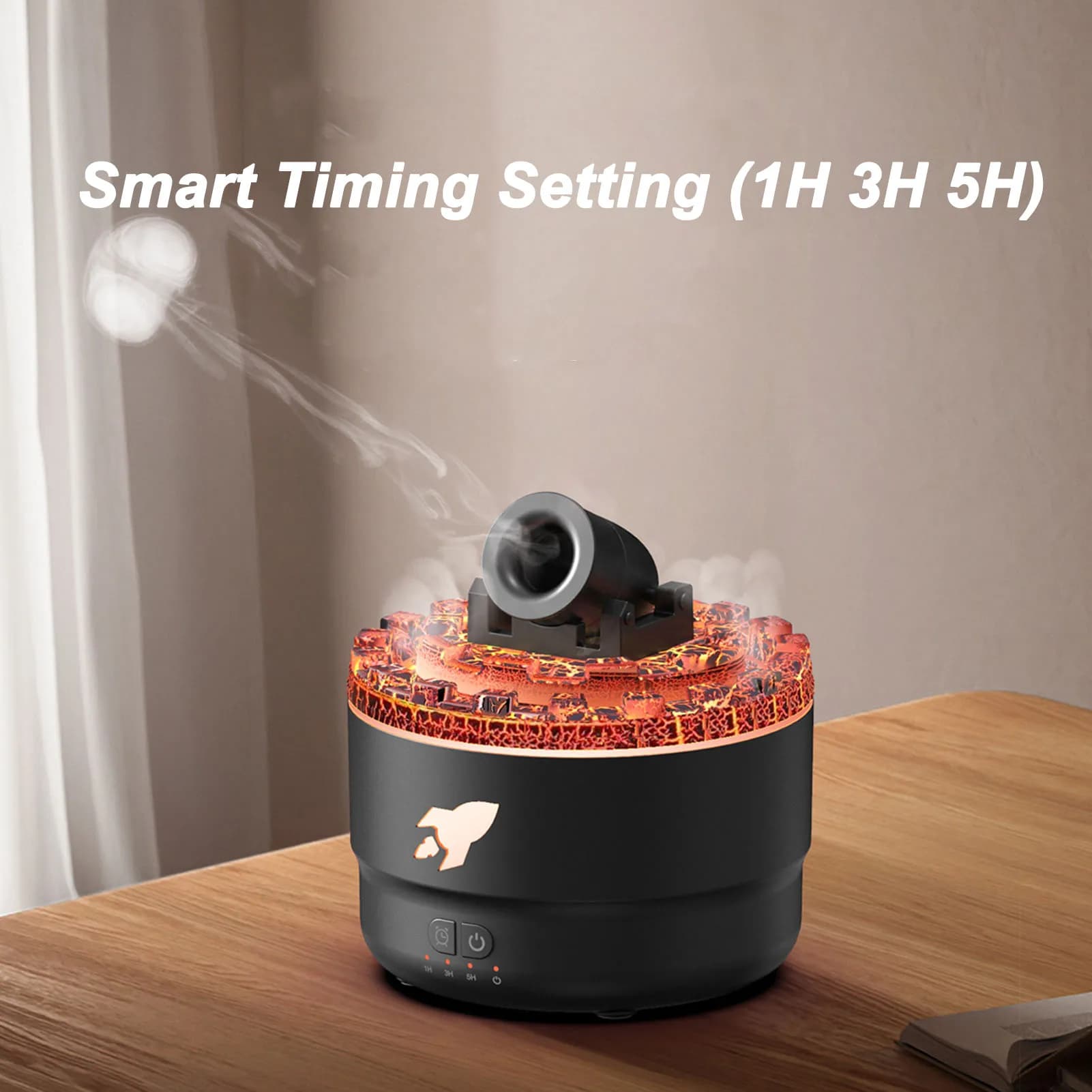 Diffuseur d'huile essentielle d'humidificateur de brume d'air conception innovante 1H 3H 5H synchronisation 25dB taille compacte à faible bruit pour Table de thé de chevet