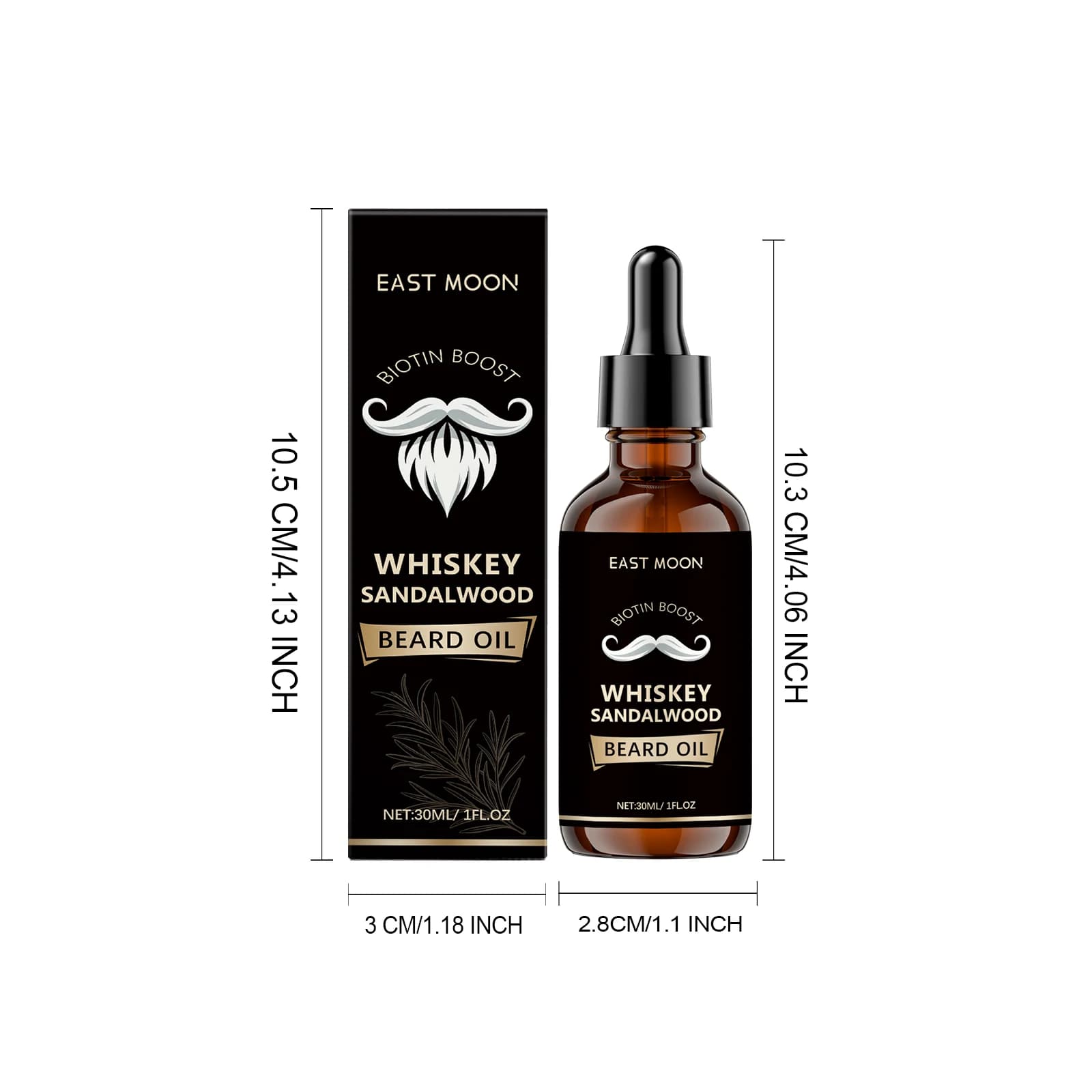 Huile Essentielle de Soin de la Barbe au Romarin pour Hommes – Huile Nourrissante pour une Barbe Épaisse, Douce et Lisse – Soin de la Barbe Adoucissant et Coiffant Non Gras
