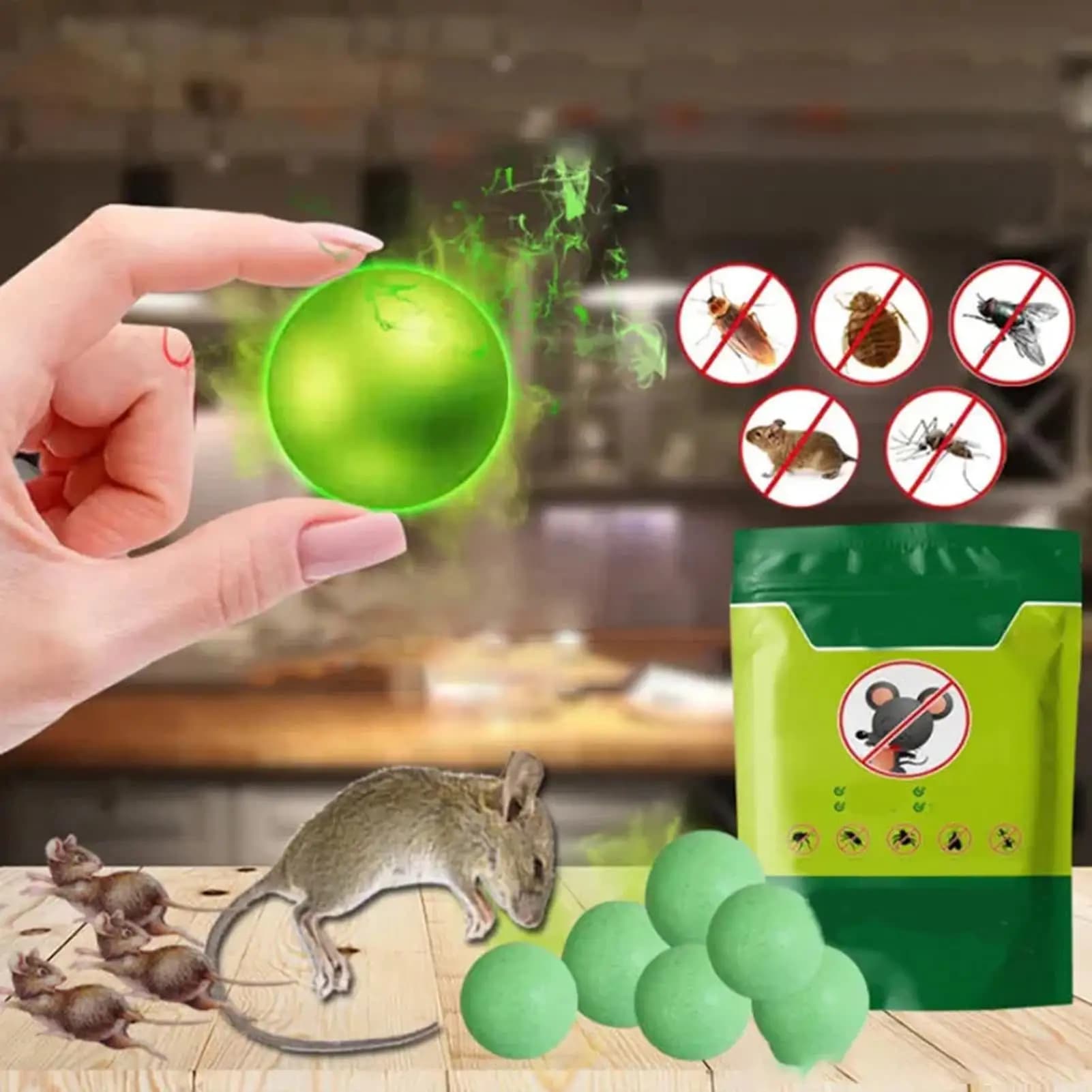 Boules répulsives à l'huile de menthe poivrée pour souris et rats