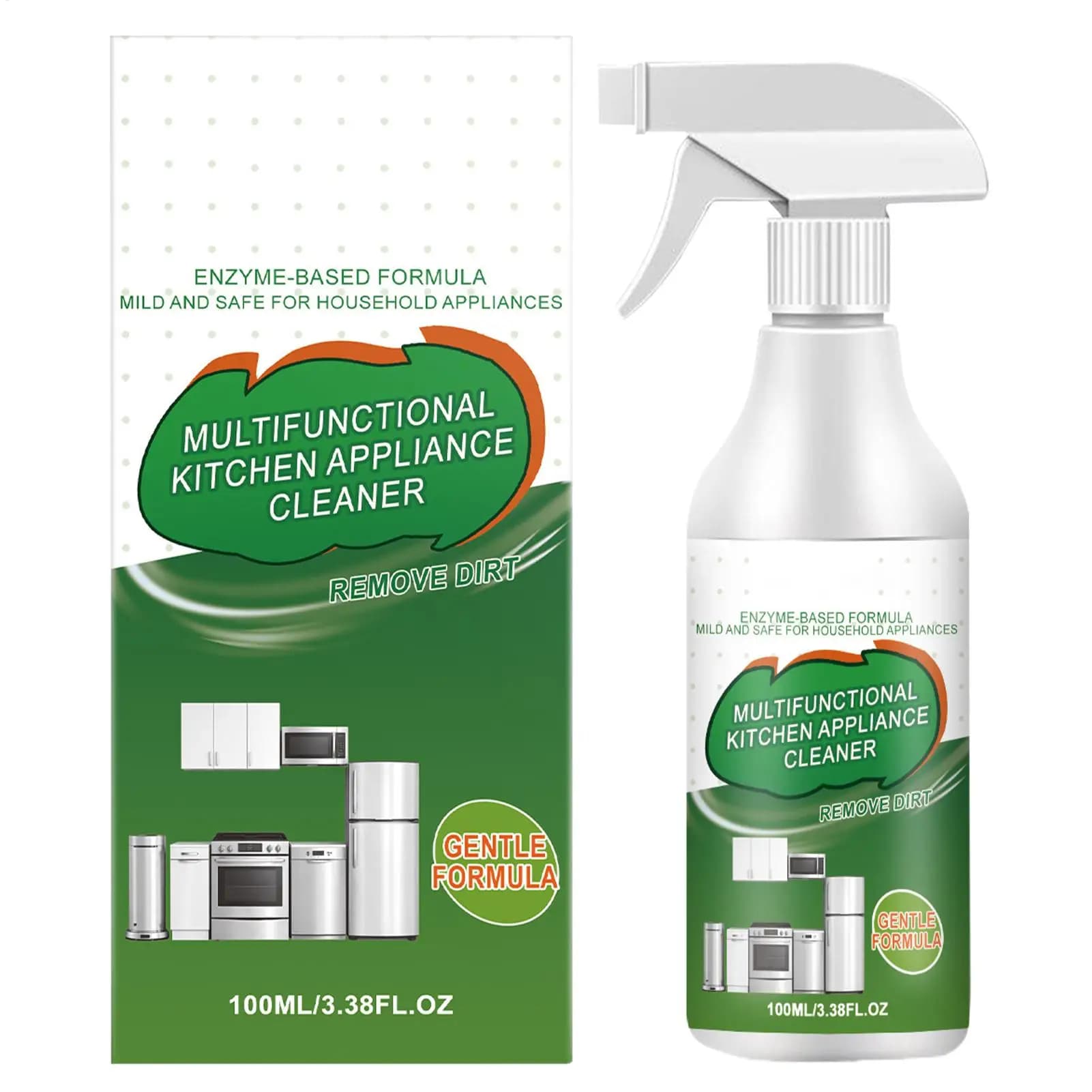 Spray Nettoyant 100ml – Dégraissant Cuisine Sans Effort pour Plaques de Cuisson, Fours, Hottes Aspirantes – Outil de Nettoyage de Cuisine