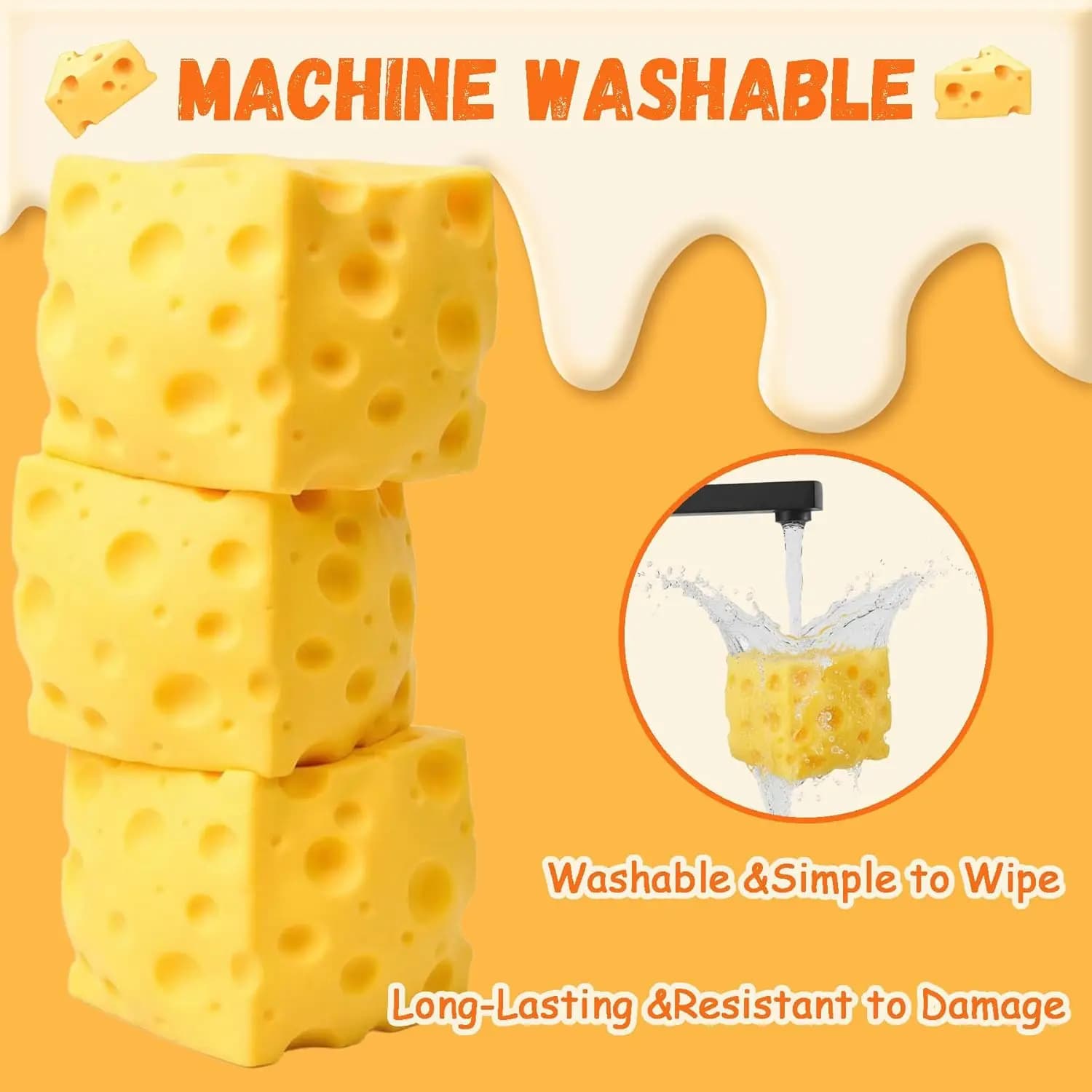 Jouet Squishy en forme de bloc de fromage, à remontée lente, doux, anti-stress, pour enfants et adultes, jouet de bureau, cadeau
