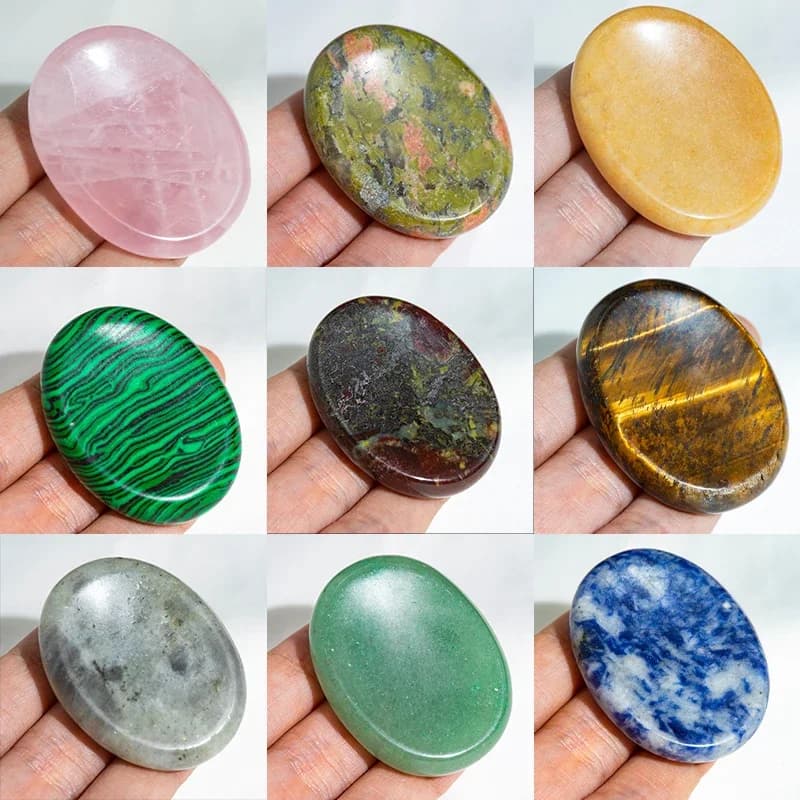 Pierres de Massage du pouce, belles sept chakras, cristal de guérison, succès, santé, richesse, Reiki, énergie domestique, pierres précieuses pour oublier les pierres de préoccupation