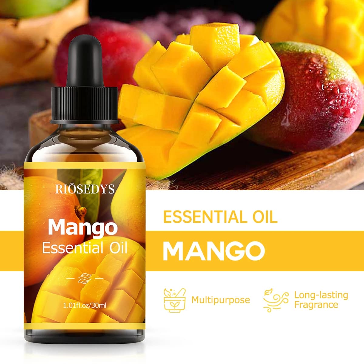 Huile essentielle de mangue, parfum naturel, convient aux massages corporels, aux soins capillaires et aux diffuseurs.