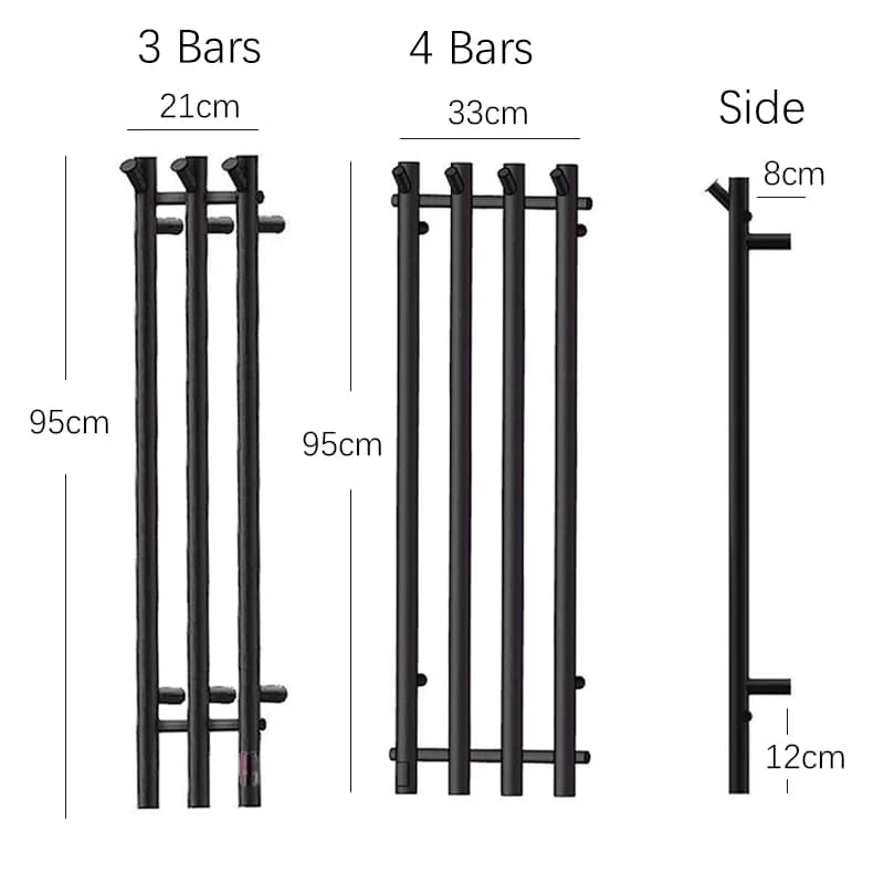 OXG – porte-serviettes chauffant électrique, 3/4 barres, radiateur pour serviettes, chauffe-serviettes de bain, accessoires de salle de bains