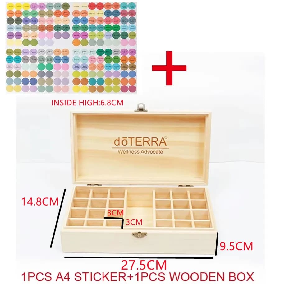 Boîte de rangement en bois pour huiles essentielles, présentoir à 25 compartiments, 15ml, 24 + 1 compartiments