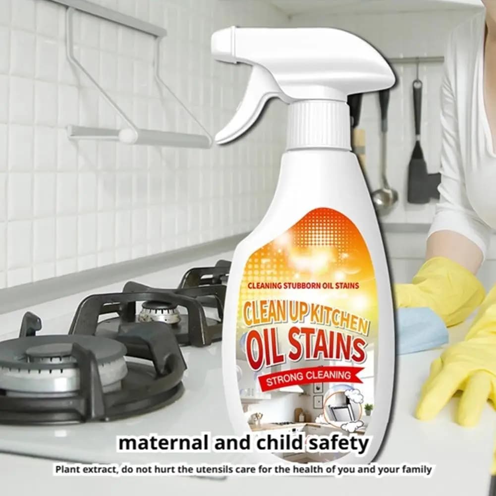 Nettoyant pour taches d'huile - Agent de nettoyage universel pour ustensiles de cuisine, cuisinière, hotte aspirante, élimination de la graisse