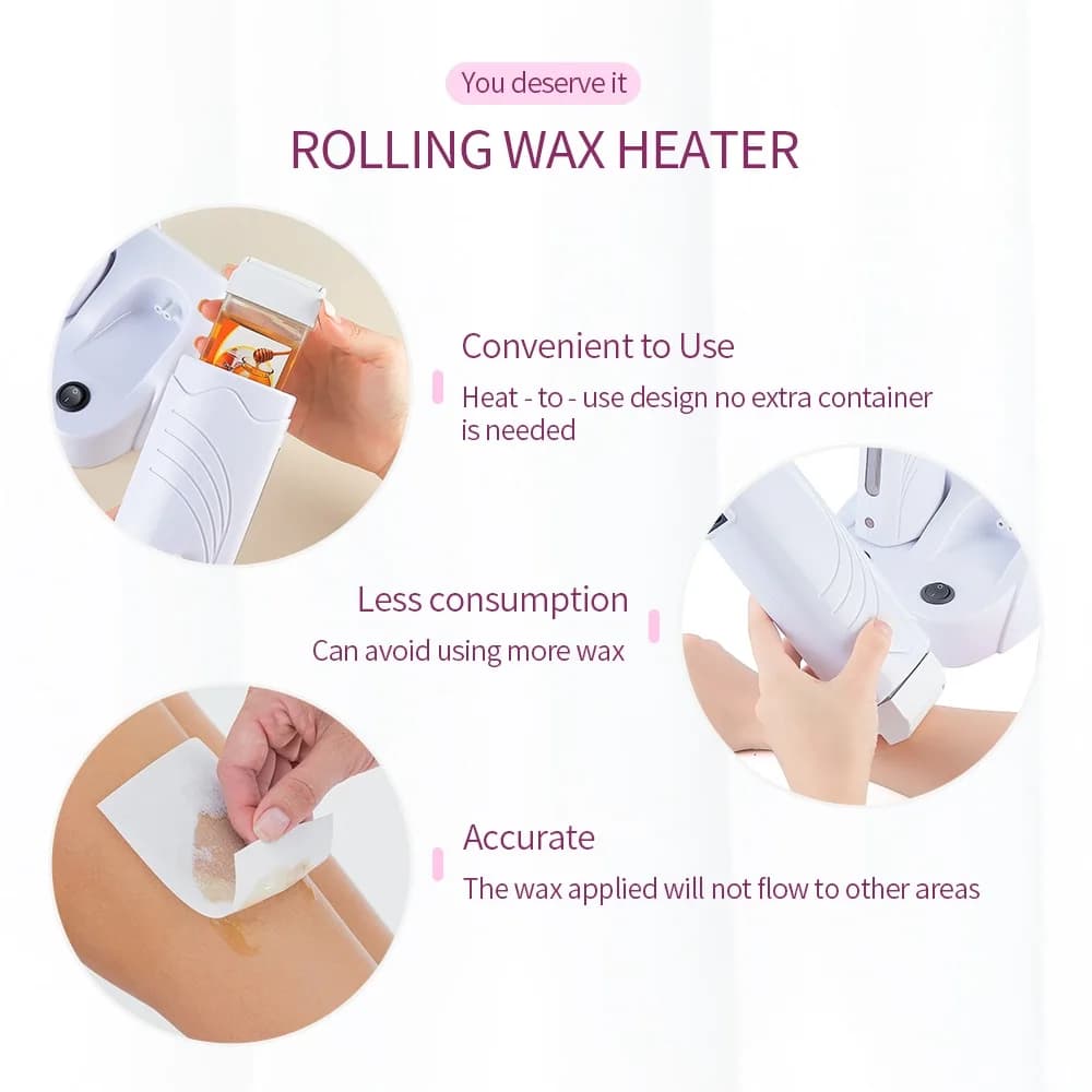 Chauffe-cire électrique portable pour épilation, double applicateur roll-on, pour hommes et femmes, usage domestique