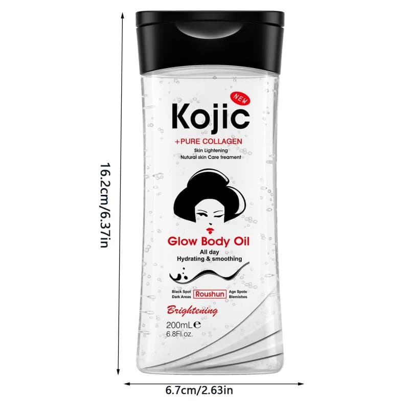 200ml Huile corporelle à l'acide kojique Huile essentielle pour le corps Huile de soin de la peau Hydratante et soin hydratant Convient à toutes les saisons