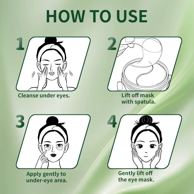 Masque Contour des Yeux à l'Avocat pour Cernes, Poches et Ridules - Patchs Éclaircissants Véganes Lissants Soin Auto-Soignant