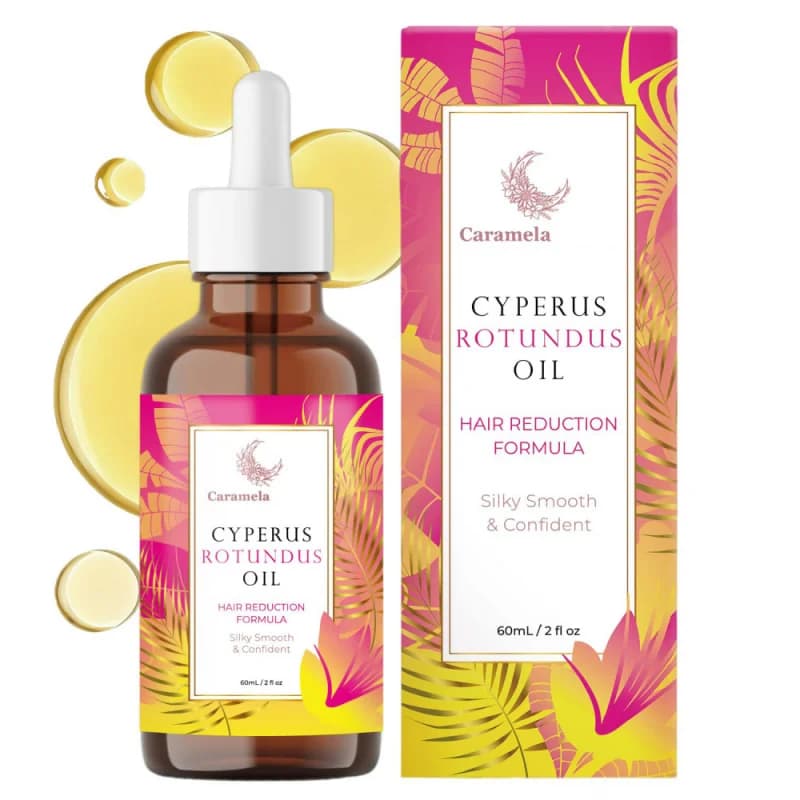 Huile Essentielle de Caramela Nutgrass 60ml – Soin Doux Cheveux et Corps – Hydratante, Nourrissante, Lissante – Huile Essentielle Hydratante pour Toute la Peau