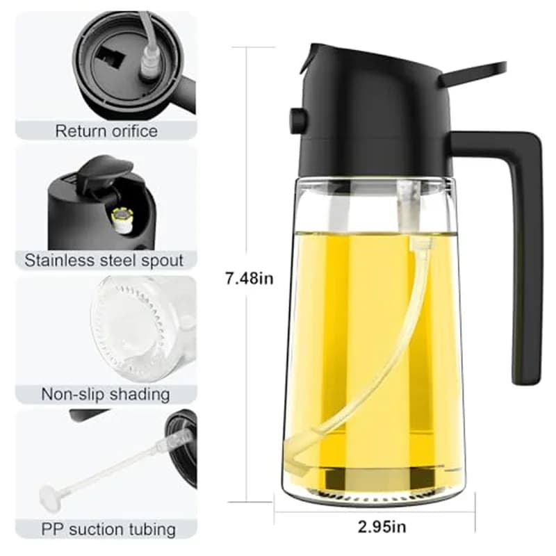 Pulvérisateur d'huile cuisine huiles d'olive vaporisateur bouteille 2 en 1 maison cuisine Air friteuse Spray Camping barbecue cuisson pulvérisateur d'huile bouteille en plastique