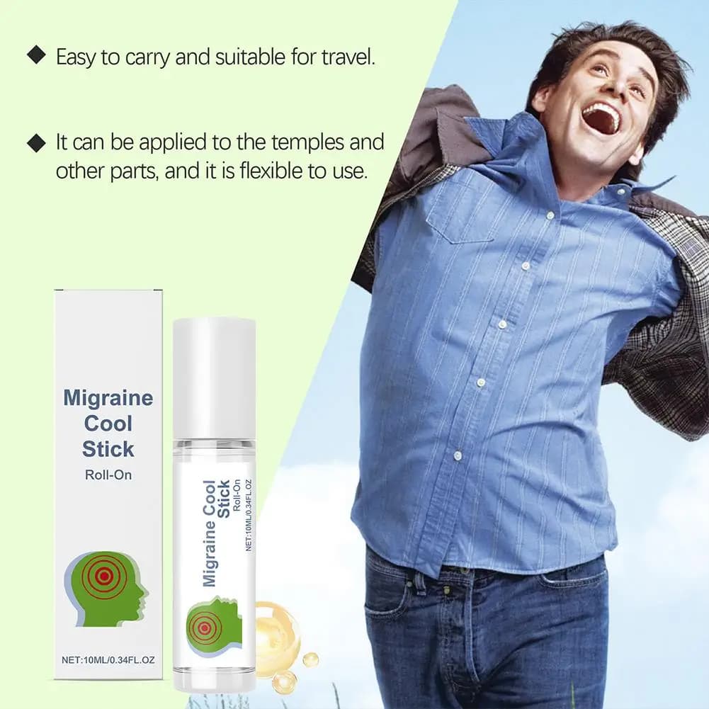 Huile Essentielle de Menthe à Base de Plantes en Roll-on – Soulagement Rapide Tension Tête et Stress – Rafraîchissant et Apaisant Piqûres de Moustiques – Huile Corporelle Portable