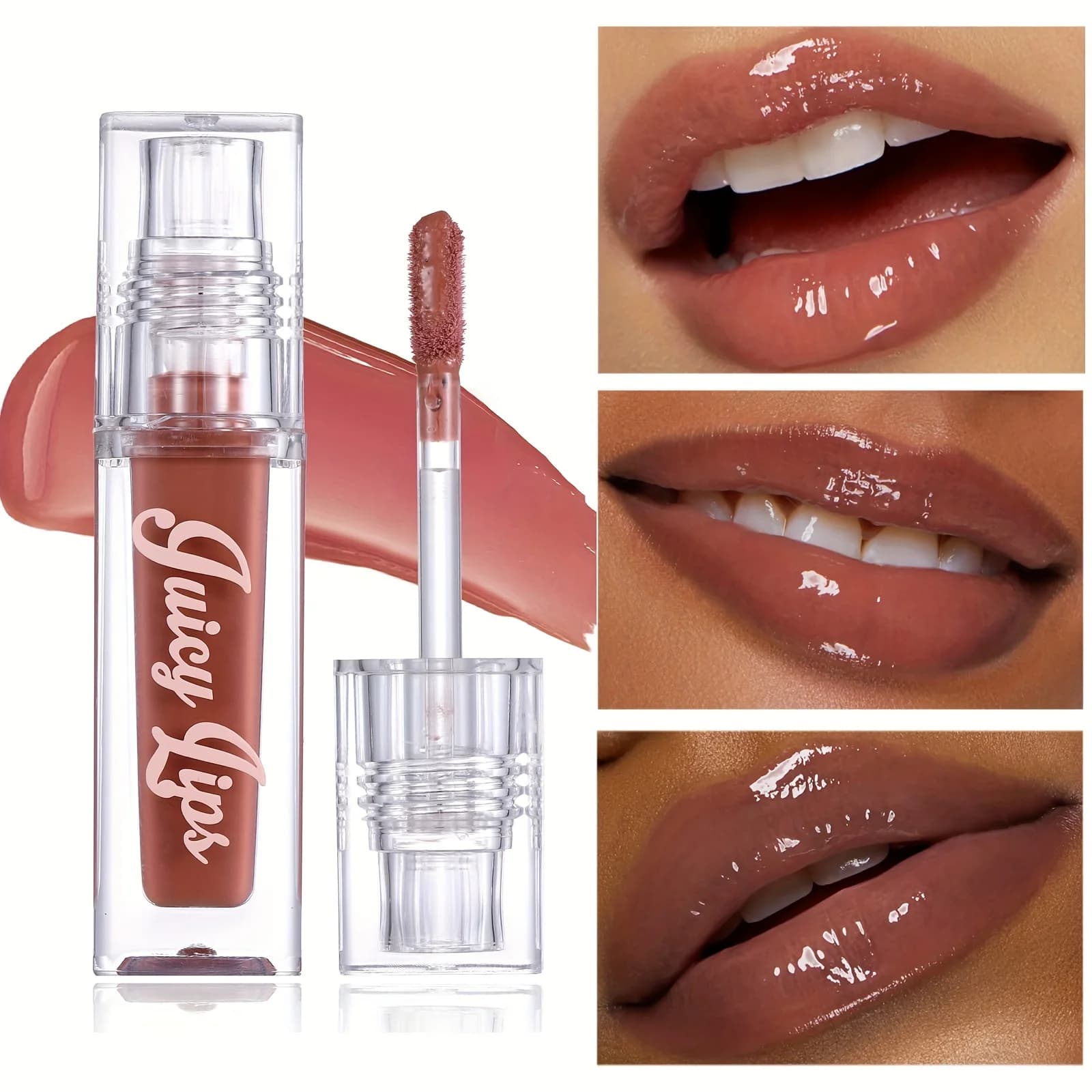 Huile à lèvres hydratante Crystal - Brillant repulpant et hydratant avec des nuances teintées pour tous les types de peau