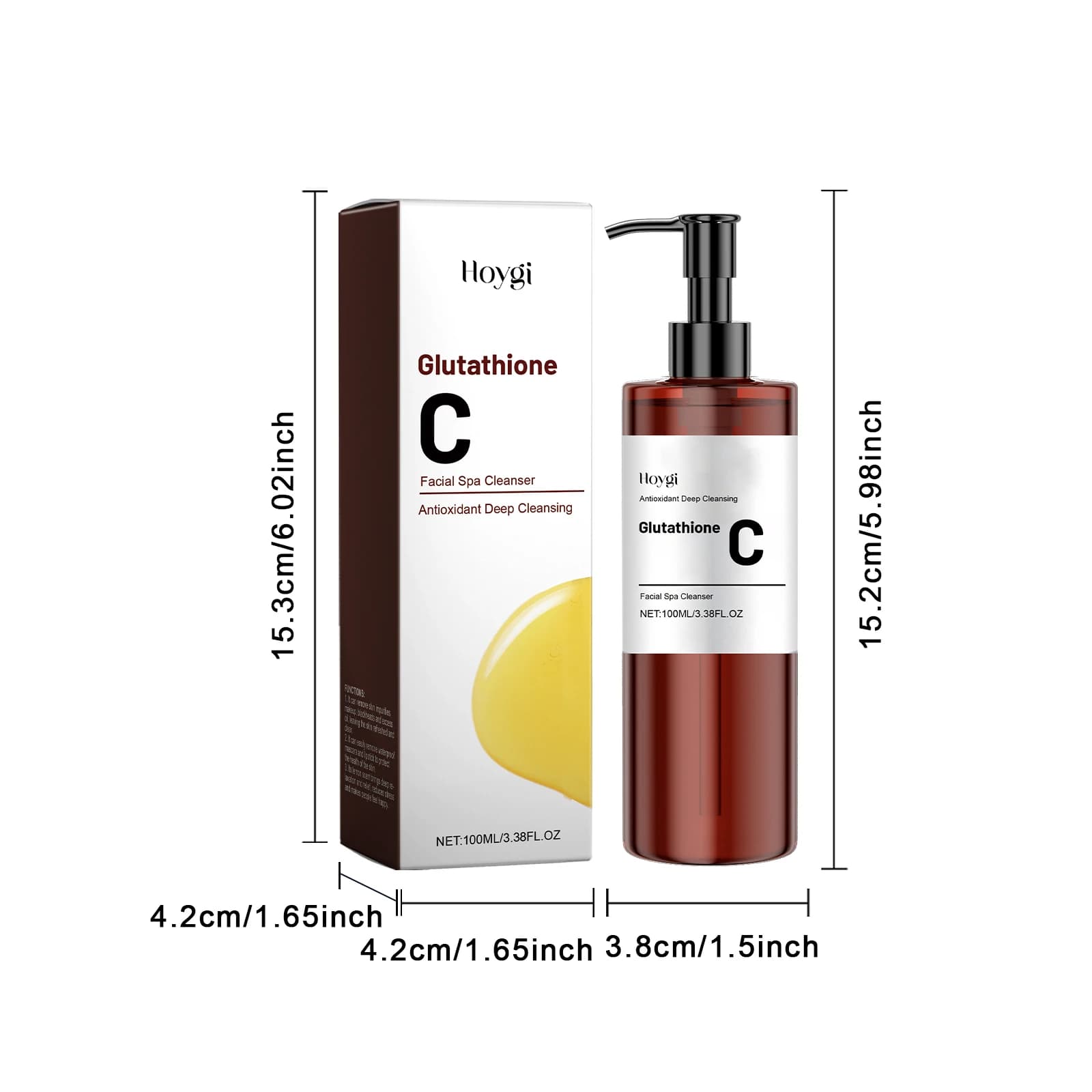 Huile nettoyante à la vitamine C, démaquillante, nettoyage en profondeur des pores, élimination des points noirs, huile nettoyante lisse et rafraîchissante Non grasse