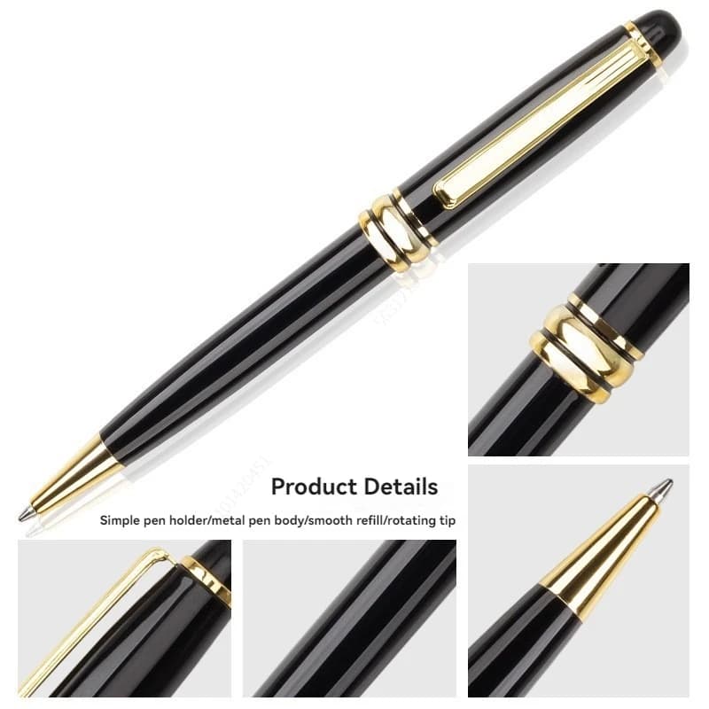 Stylo à bille à rouleau en métal, antidérapant, rétractable, écriture fluide, élégant, pour cadres, 1 pièce/ensemble