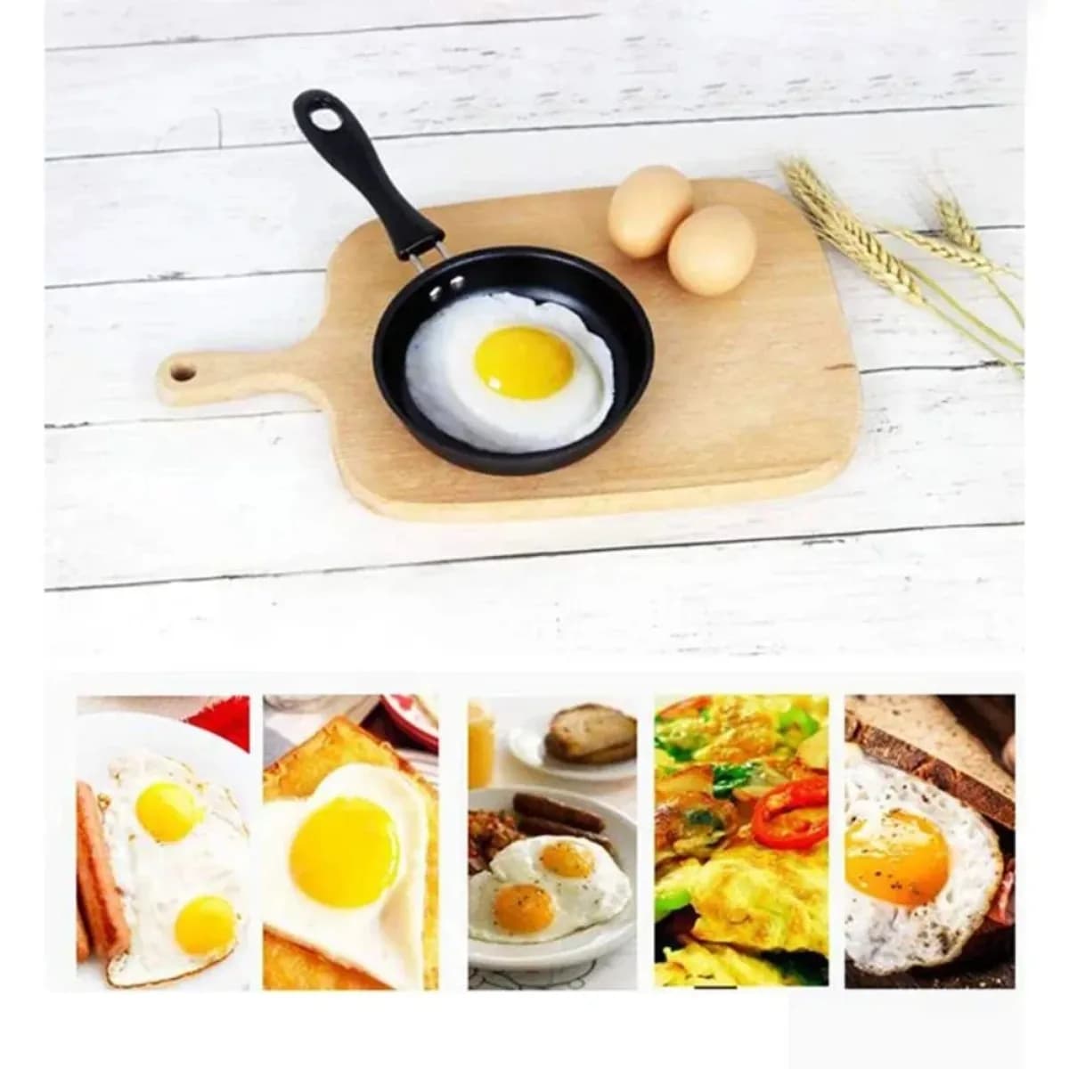 Mini poêle à frire portable avec poignée, idéale pour les œufs, les omelettes, les crêpes, les steaks, durable pour la maison, le camping et la cuisine