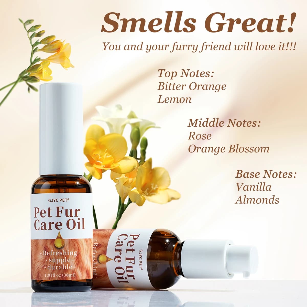 Huile de soin douce pour la peau des animaux de compagnie, formule à base de plantes, revitalisant sans rinçage, démêlant, réduit la perte, augmente la brillance du manteau pour chiens et chats