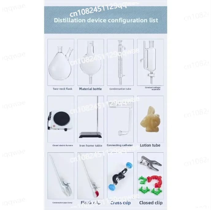 Appareil de séparation en verre pour l'extraction d'huiles essentielles 2000 ml, équipement de distillation de la rosée, machine à distiller l'eau, kits de verrerie