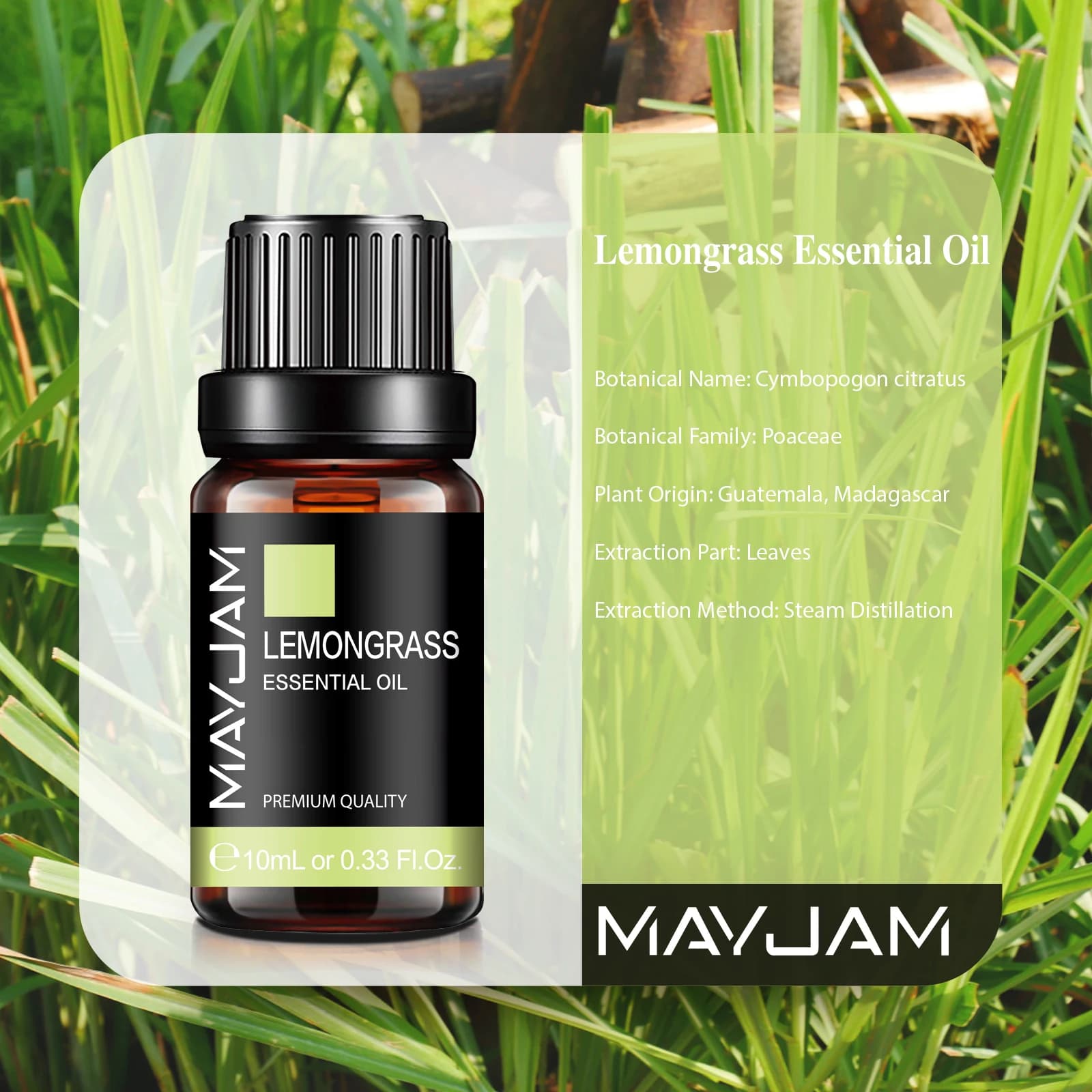 Huiles essentielles naturelles pures 10 ml : citronnelle