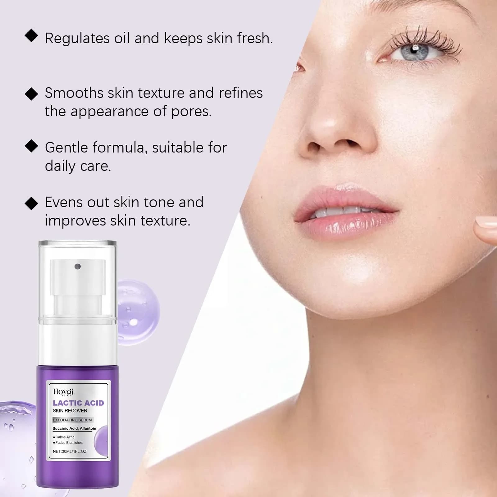 Sérum exfoliant Anti-acné, soulage la sécheresse, rétrécit les Pores, élimine la peau morte, éclaircissant, acide lactique, Essence nourrissante pour le visage