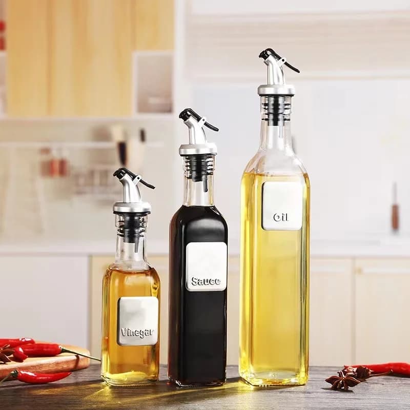 Pot d'huile en plastique anti-fuite, 150ML/250ML/500ML, assaisonnement de cuisine, Sauce soja, vinaigre, bouteille transparente d'huile d'olive