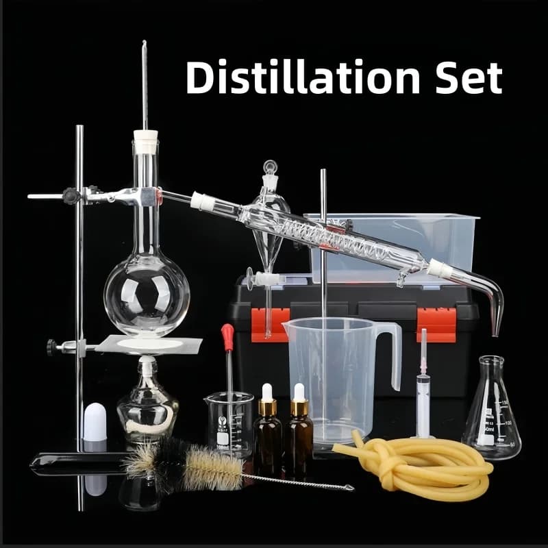 Équipement de distillation complet 100ml--1000ml, Extraction d'huile essentielle et Production d'eau distillée, laboratoire chimique, Borosilica