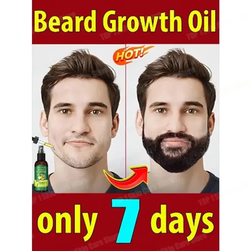 Dites au revoir à l'embarras de la barbe éclatée, cette huile essentielle de croissance vous aideront à cultiver une barbe satisfaisante