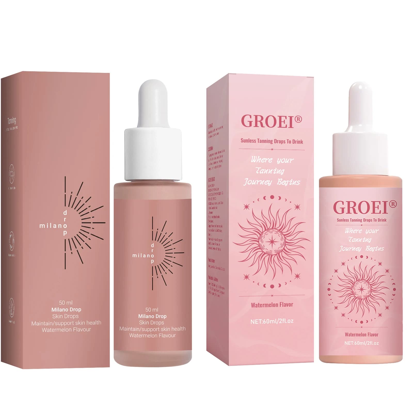 Gouttes autobronzantes pour améliorer la peau, liquide de mélanine, bronzage naturel pour le corps et le visage, prévient les coups de soleil, bronzage sans soleil, 2 pièces