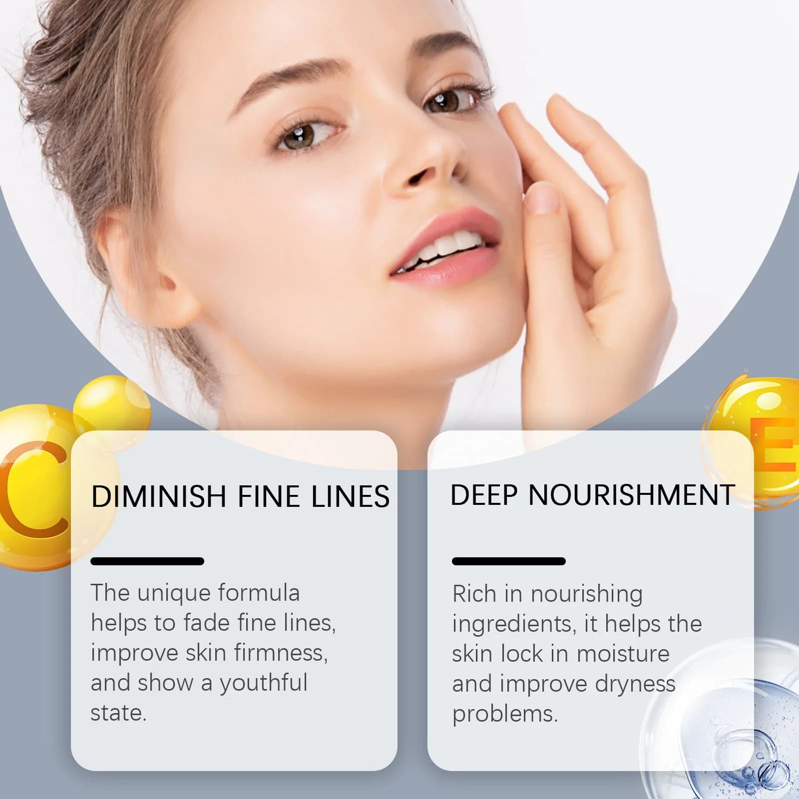 Sérum Anti-âge, réduit les rides, estompe les ridules, blanchissant, raffermissant, éclaircit les taches, répare, nourrissant, hydratant, Essence pour le visage