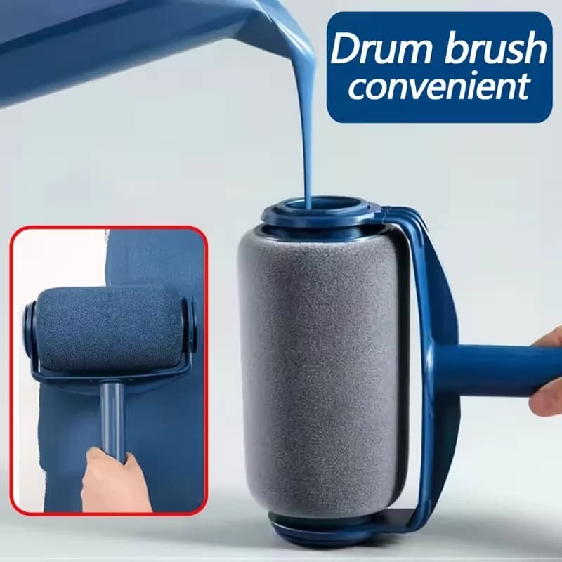 Rouleau de peinture rechargeable facile à remplir avec rangement intégré pour peindre les murs, les plafonds, outil de décoration intérieure efficace