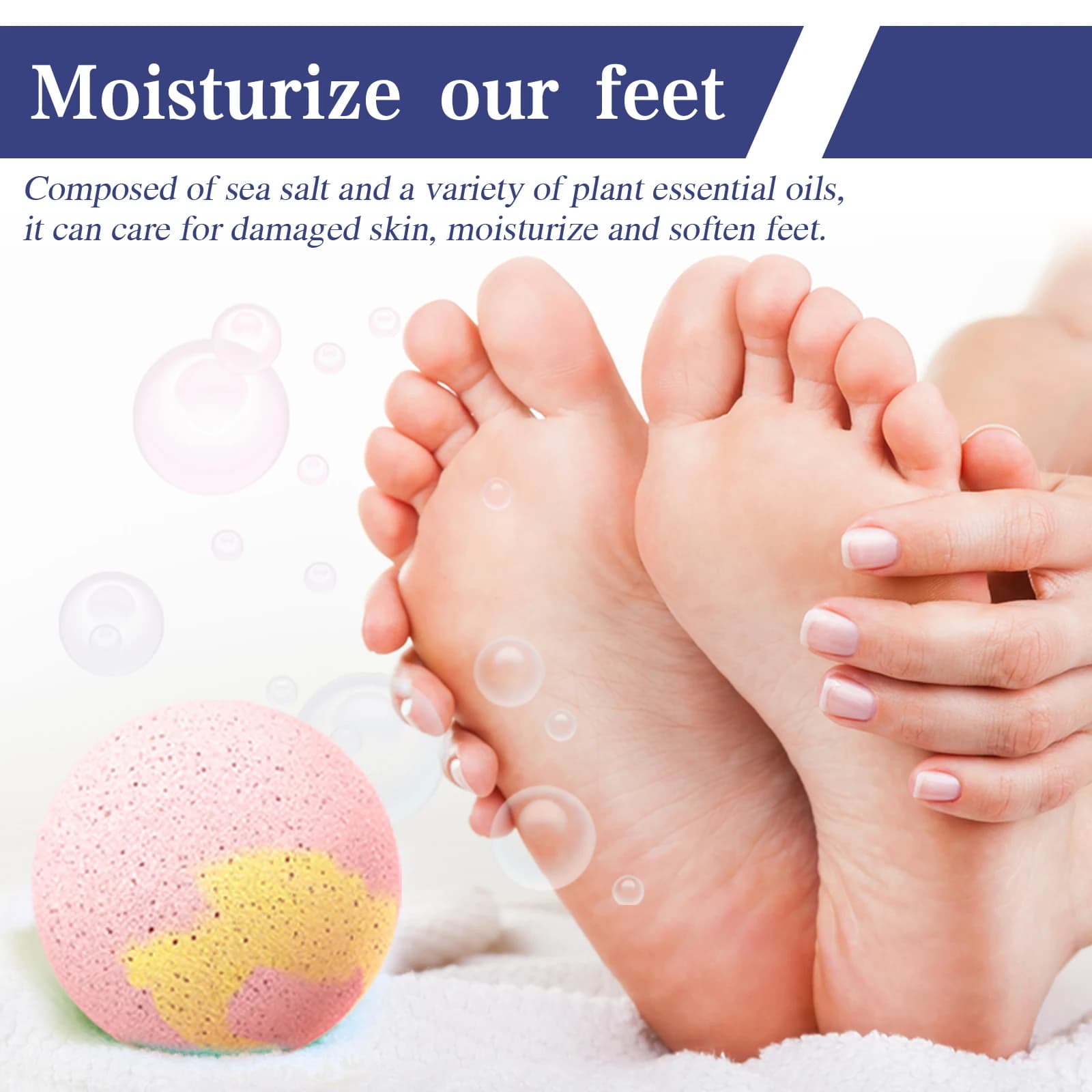 Boule de bain de pieds Rose/gingembre, prévient la sécheresse, les fissures, le pelage du talon, hydratant, réduit les odeurs des pieds, soulage la Fatigue, soins des pieds