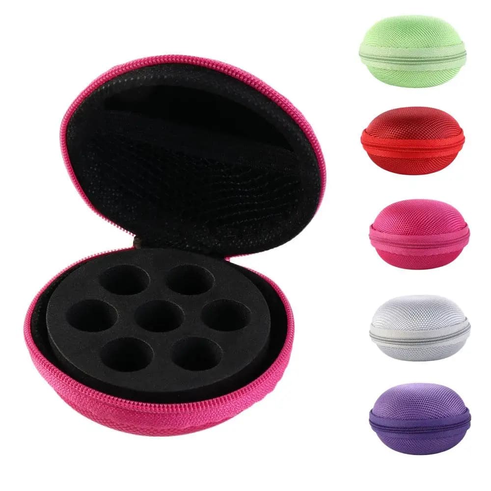 Organisateur de bouteilles d'huile, protecteur, 7 compartiments, forme ronde, sac de rangement, étui pour huile essentielle, boîte pour mini bouteilles, conteneur de gel