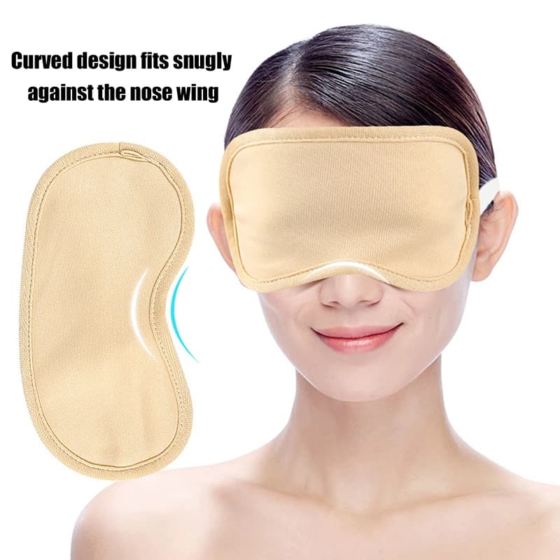 Masque pour les yeux en huile de ricin bio réutilisable avec sangle élastique ajustable, coussinet oculaire réutilisable pour soins aux huiles essentielles